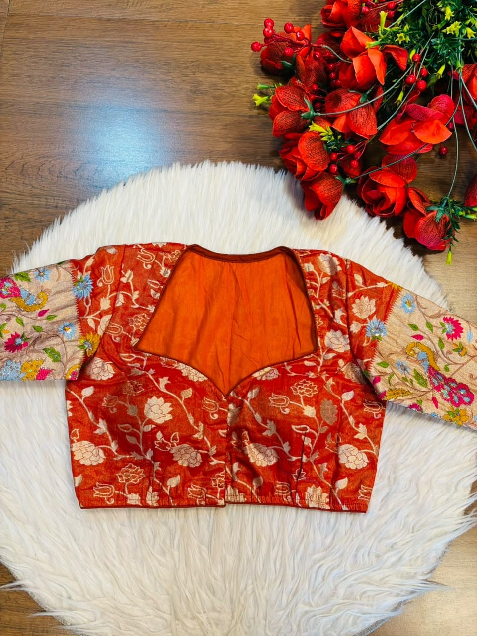Language of Flowers – Designer Tissue Jacquard Blouse