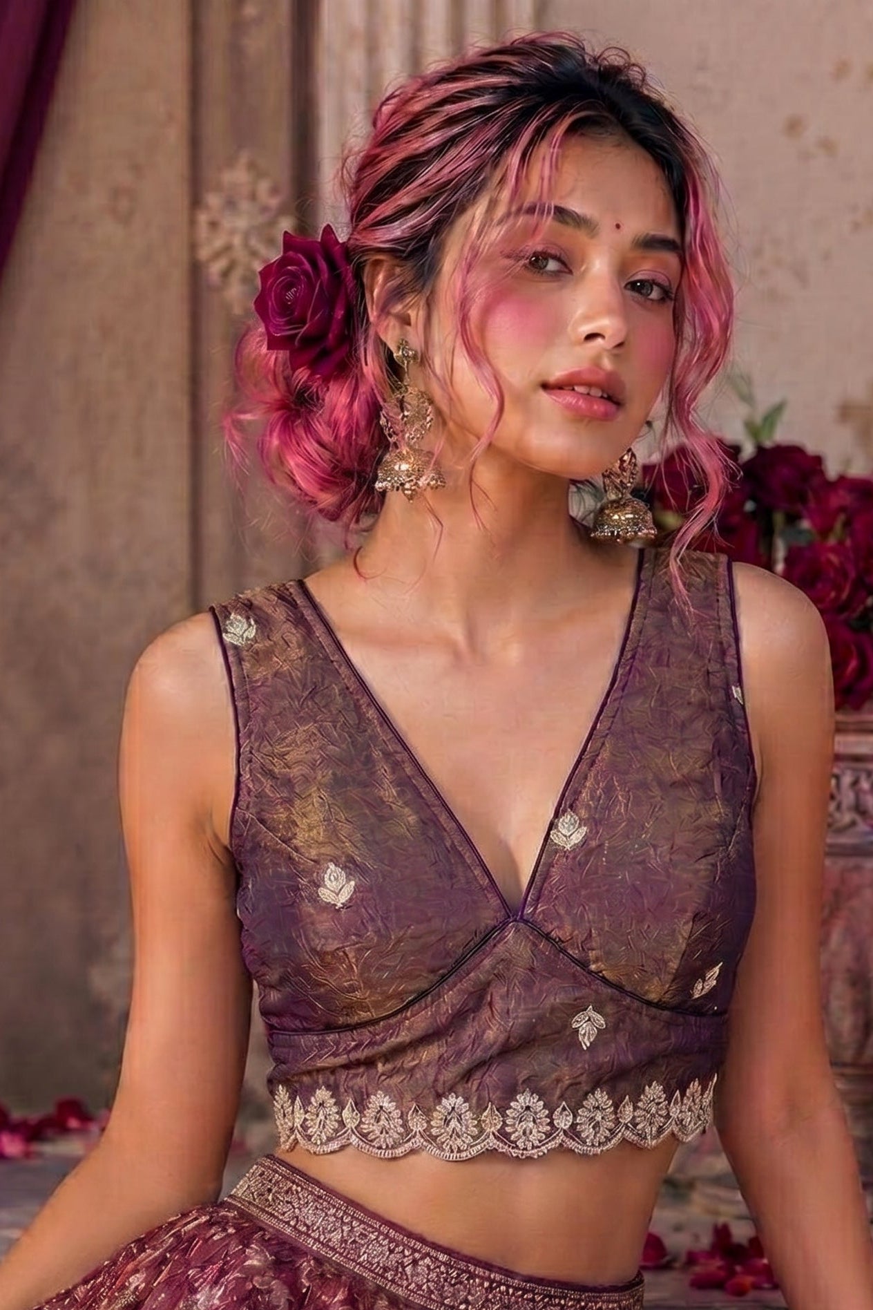 Shades Of Rose-Fendy Silk Blous