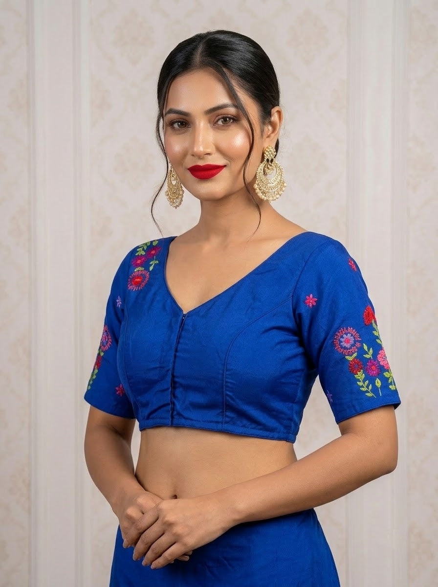 Blooming Paradise – Handstitched Designer Blouse