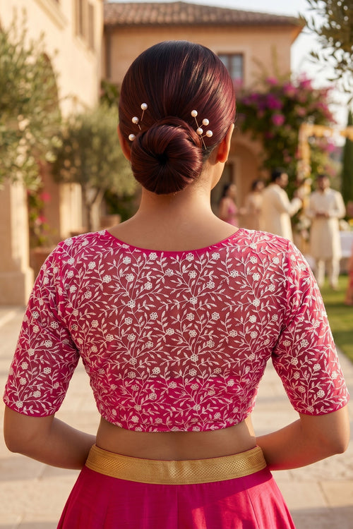 A Quiet Connection- Designer Net Blouse