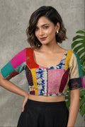 Folk Fusion Boul Kantha Stitch Blouse (Combo-2)