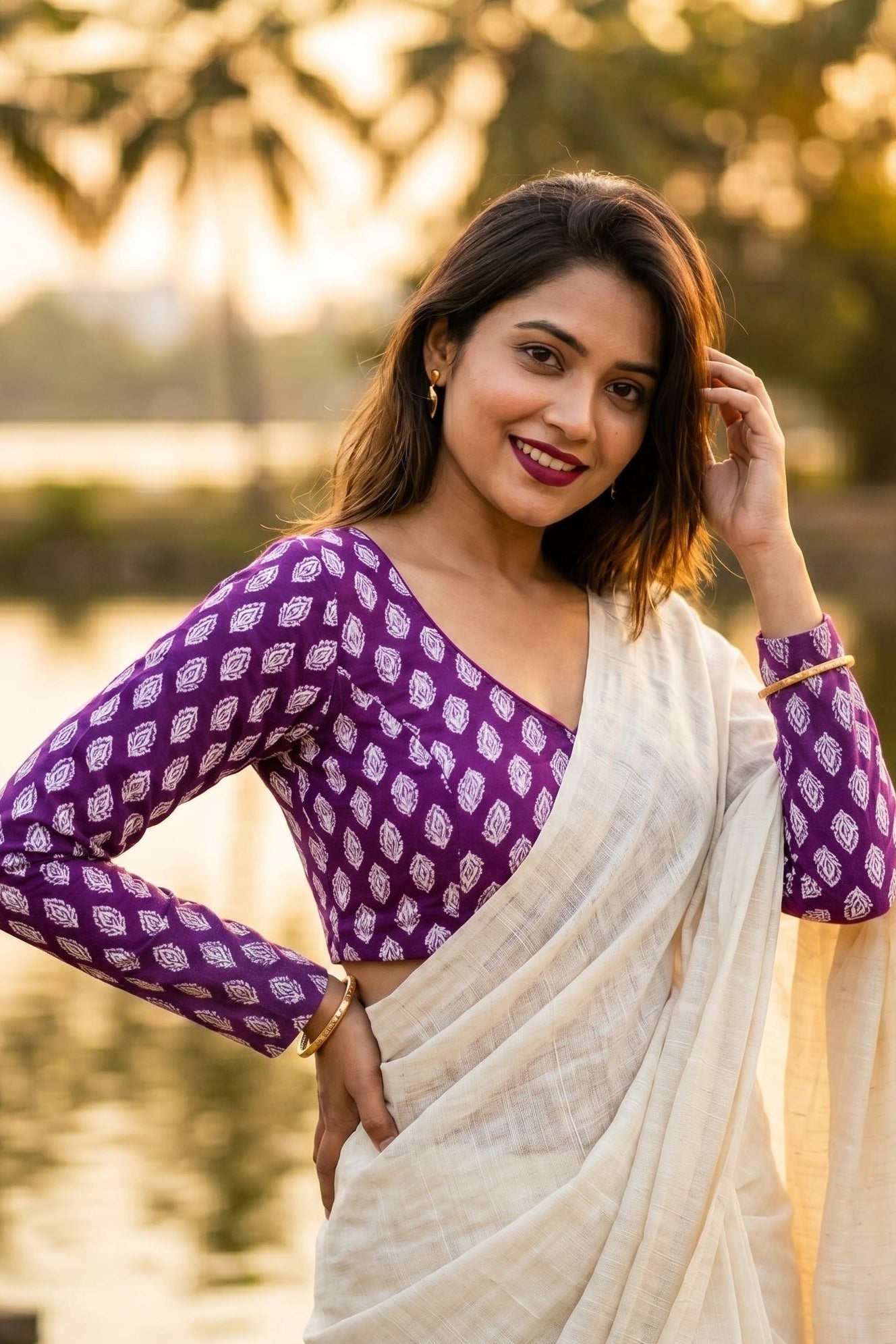 Printed Charm-Simple And Fancy Cotton Blouse