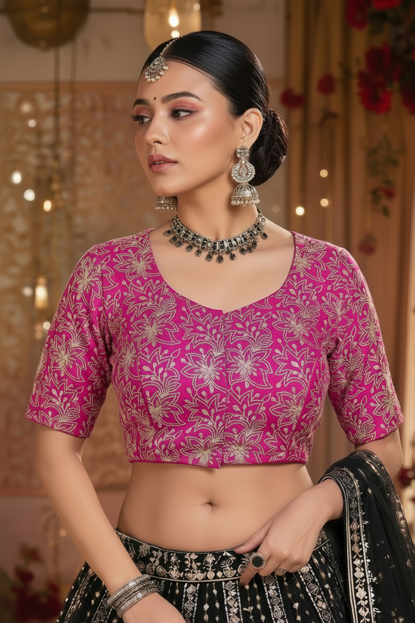Organza Twist – All Over Embroidered Organza Blouse