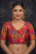 Crown on Repeat- Katan Silk Banarasi Blouse