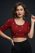 Finest of fine- Floral Stretchable Knitted Blouse