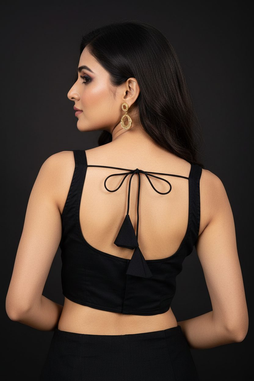 Black Orient Designer Cotton Blouse